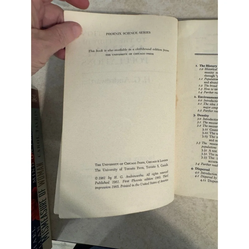 Introduction to the Study of Animal‎ Populations H.G. Andrewartha 1965 Vintage